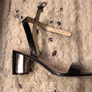 Nine West mirrored, low heel sandals